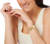 Italian Silver Sterling Goldclad Authentic Lire Coin Bracelet. 7-1/4"